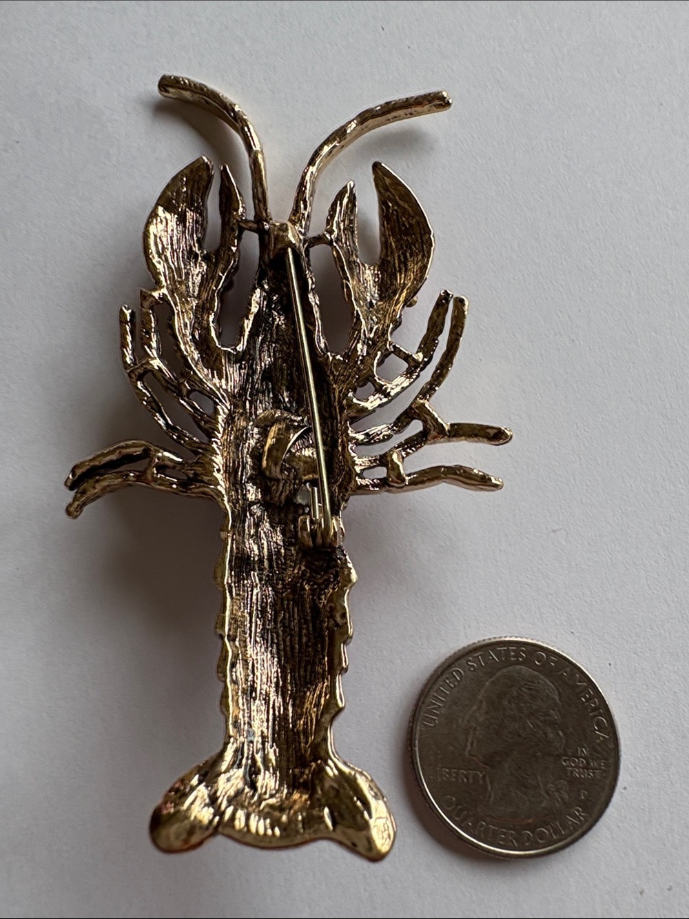 Pink Crystal Lobster Brooch - Picture 3 of 3